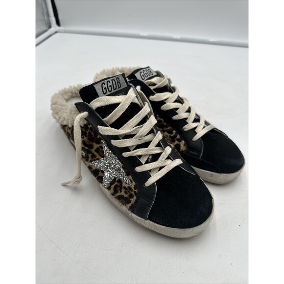 Golden Goose Shoes - Golden Goose Sabot Shearling Leopard-Print Star Slide Sneakers 39 US9